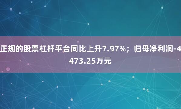 正规的股票杠杆平台同比上升7.97%；归母净利润-4473.25万元